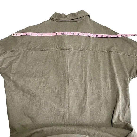Fashion Nova Women's Olive Green Long Sleeve Button-Up Shacket Size S - Picture 5 of 12